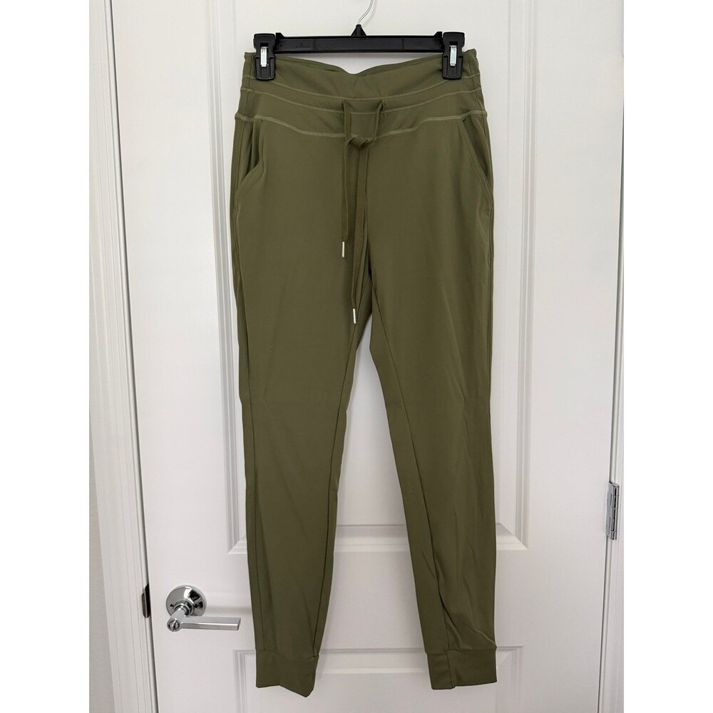 Halara High Waisted Drawstring Side Pocket Olive Green Casual Joggers Sz Medium